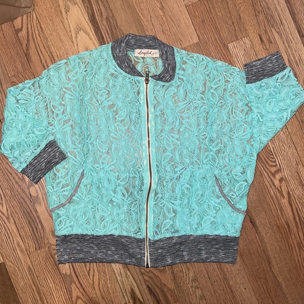 Scrapbook Lace Zip Up Jacket Size M
